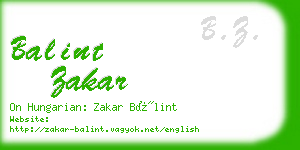 balint zakar business card